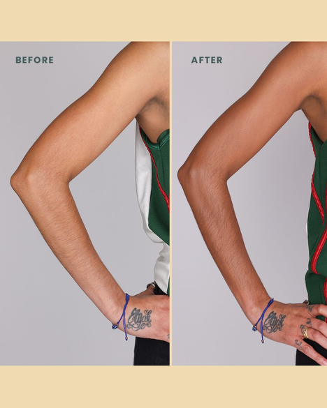 Flawless Body Coverage Before & After arm definition